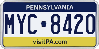 PA license plate MYC8420