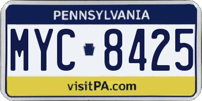 PA license plate MYC8425