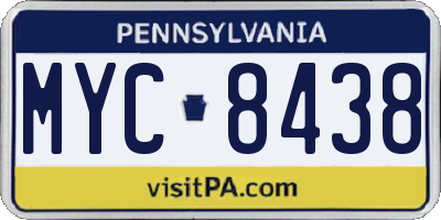 PA license plate MYC8438