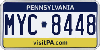 PA license plate MYC8448