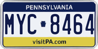 PA license plate MYC8464