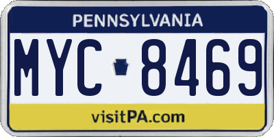 PA license plate MYC8469