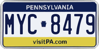 PA license plate MYC8479