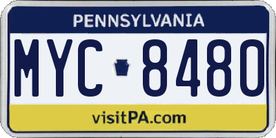 PA license plate MYC8480
