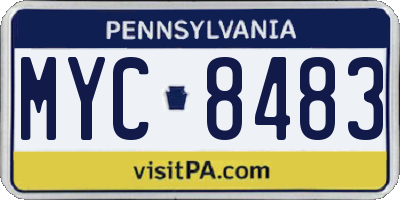PA license plate MYC8483