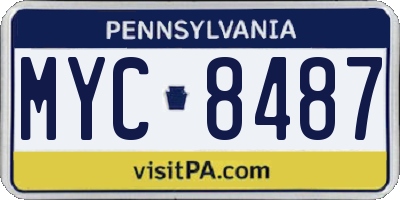 PA license plate MYC8487