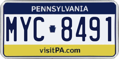 PA license plate MYC8491