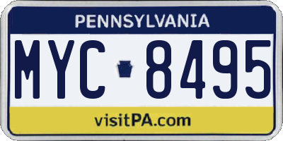 PA license plate MYC8495