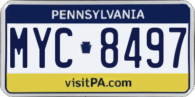 PA license plate MYC8497