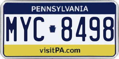 PA license plate MYC8498