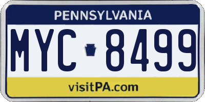 PA license plate MYC8499
