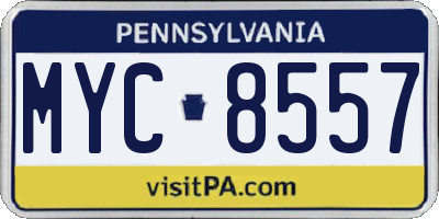 PA license plate MYC8557