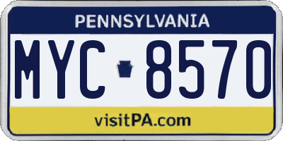 PA license plate MYC8570