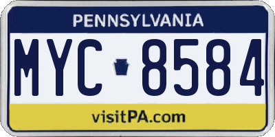 PA license plate MYC8584