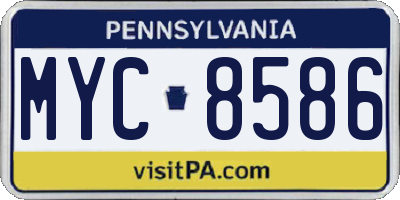 PA license plate MYC8586