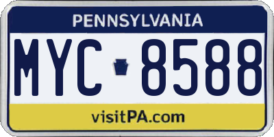 PA license plate MYC8588