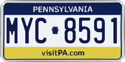 PA license plate MYC8591
