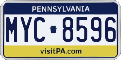 PA license plate MYC8596