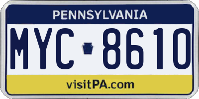 PA license plate MYC8610