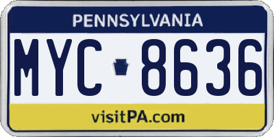 PA license plate MYC8636