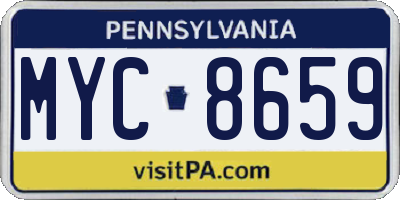 PA license plate MYC8659