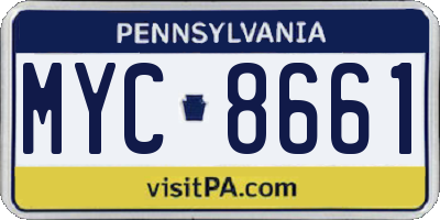 PA license plate MYC8661