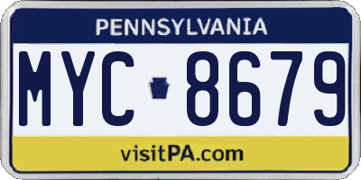 PA license plate MYC8679