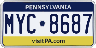 PA license plate MYC8687