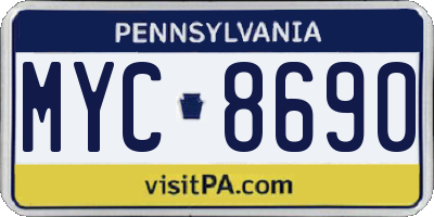 PA license plate MYC8690