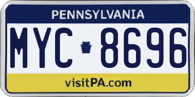PA license plate MYC8696