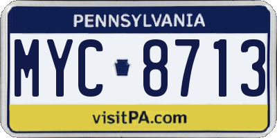 PA license plate MYC8713