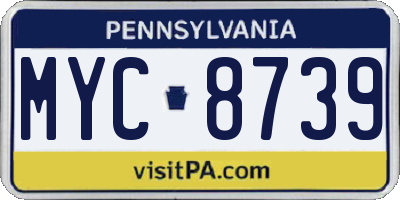 PA license plate MYC8739