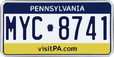 PA license plate MYC8741