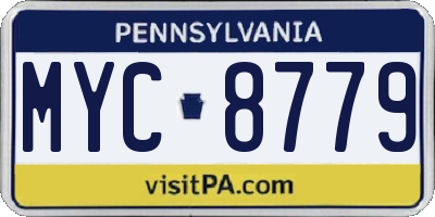 PA license plate MYC8779