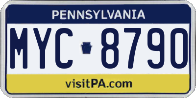 PA license plate MYC8790