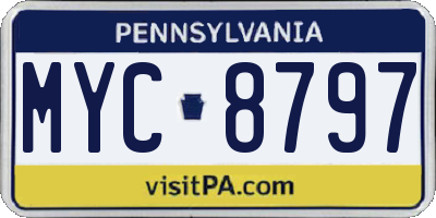 PA license plate MYC8797