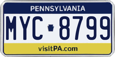 PA license plate MYC8799