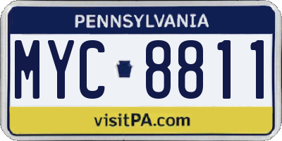 PA license plate MYC8811