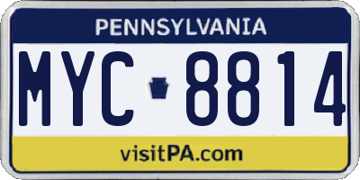 PA license plate MYC8814