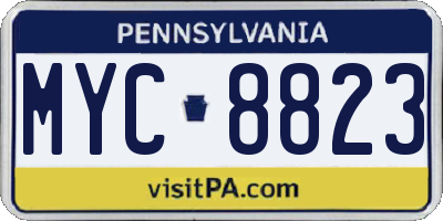 PA license plate MYC8823