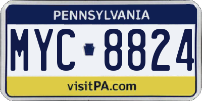 PA license plate MYC8824