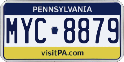 PA license plate MYC8879