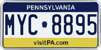 PA license plate MYC8895