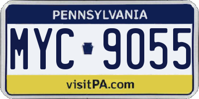 PA license plate MYC9055