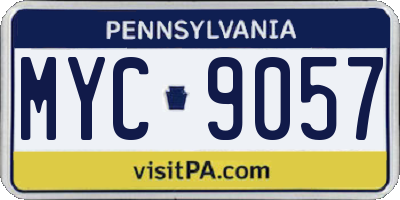 PA license plate MYC9057