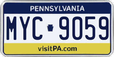 PA license plate MYC9059