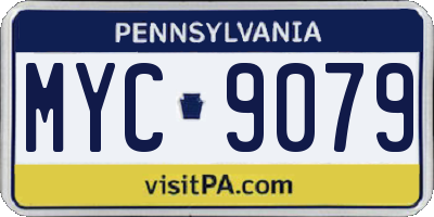 PA license plate MYC9079