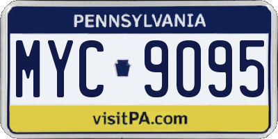 PA license plate MYC9095