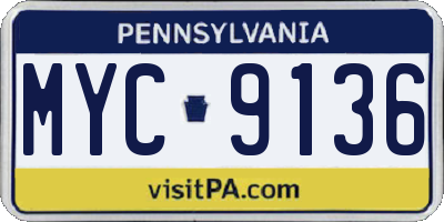 PA license plate MYC9136