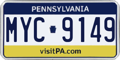 PA license plate MYC9149